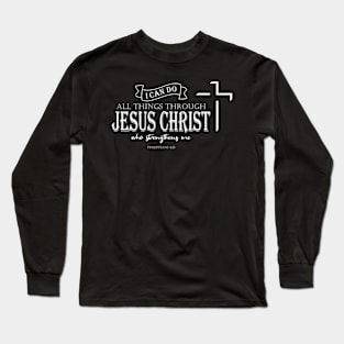 Jesus Christ Cross Love Quote Bibel Believe Forever Trust Present Catholic Long Sleeve T-Shirt